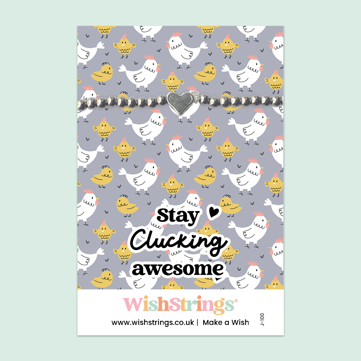 Stay Clucking Awesome - Heart Stretch Bracelet