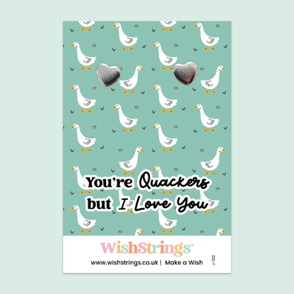 WishStrings® ‘Auntie’ Heart Stud Earrings on Gift Card | Gift from Niece or Nephew | Hypoallergenic & Nickel-Free | Handmade in the UK