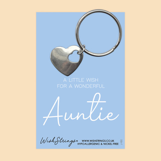 Auntie - Heart Keyring