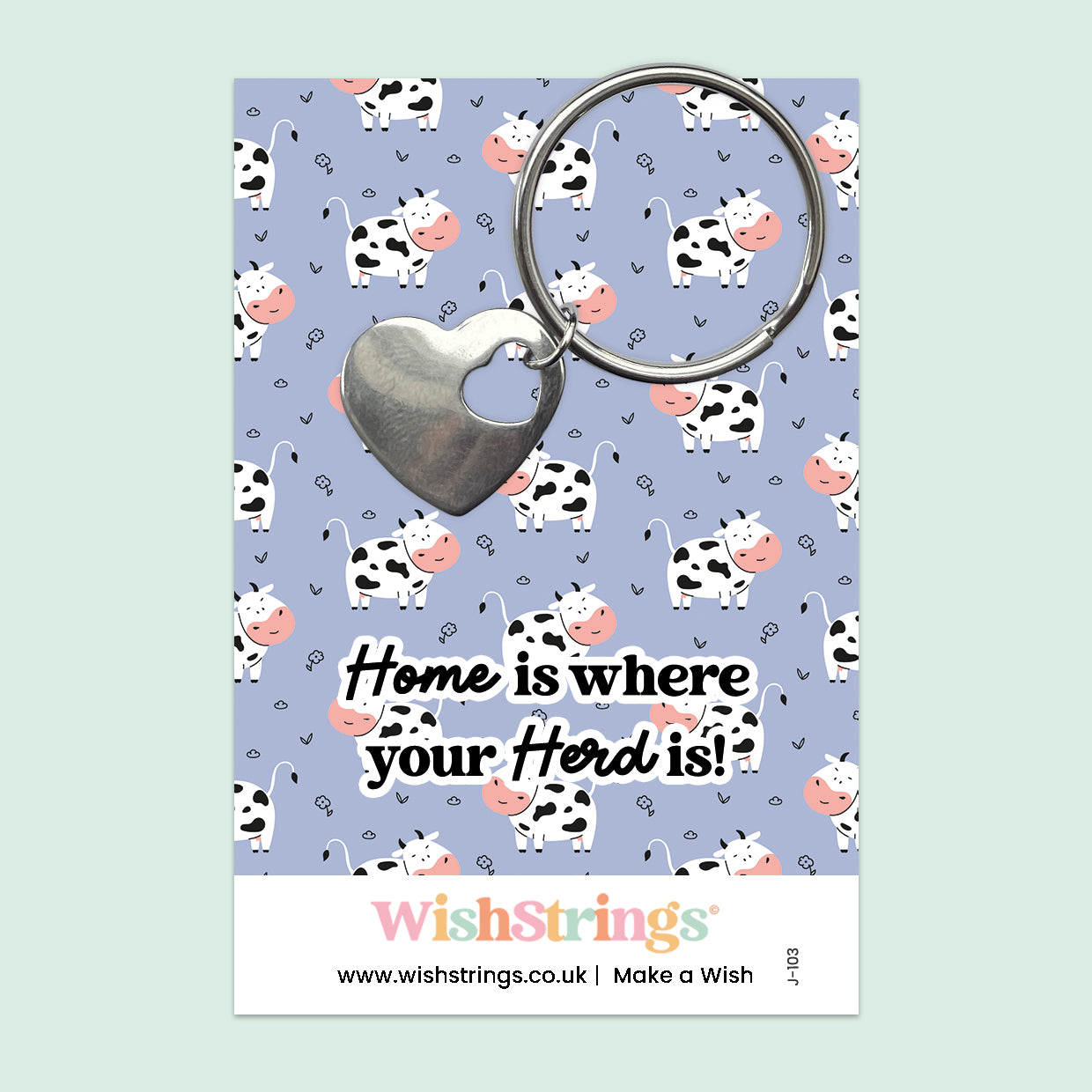 Home is Where Your Herd Is - Heart Keyring