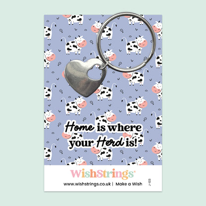 Home is Where Your Herd Is - Heart Keyring