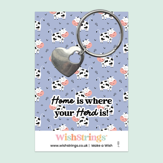 Home is Where Your Herd Is - Heart Keyring