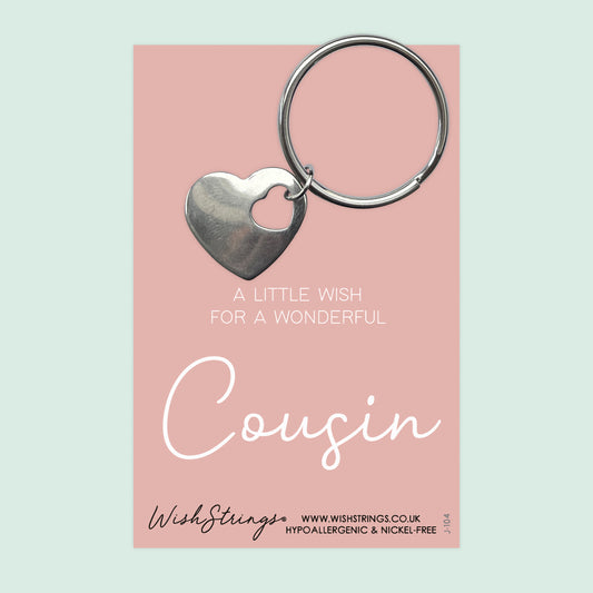 Cousin - Heart Keyring