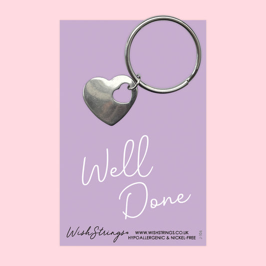 Well Done - Heart Keyring