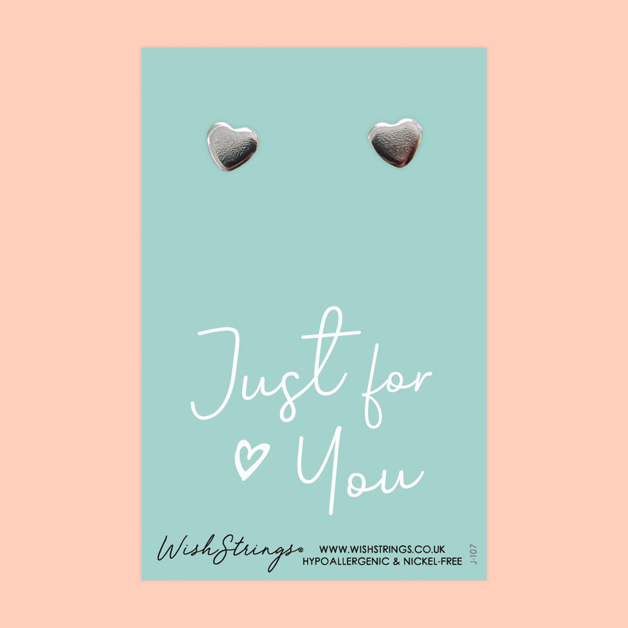 Just for You - Silver Heart Stud Earrings | 304 Stainless - Hypoallergenic