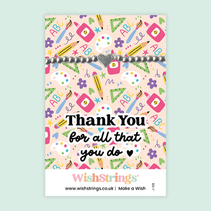 Thank You, for all you do - Heart Stretch Bracelet