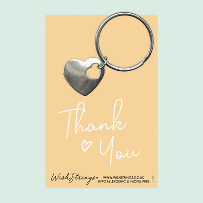 Thank You - Heart Keyring