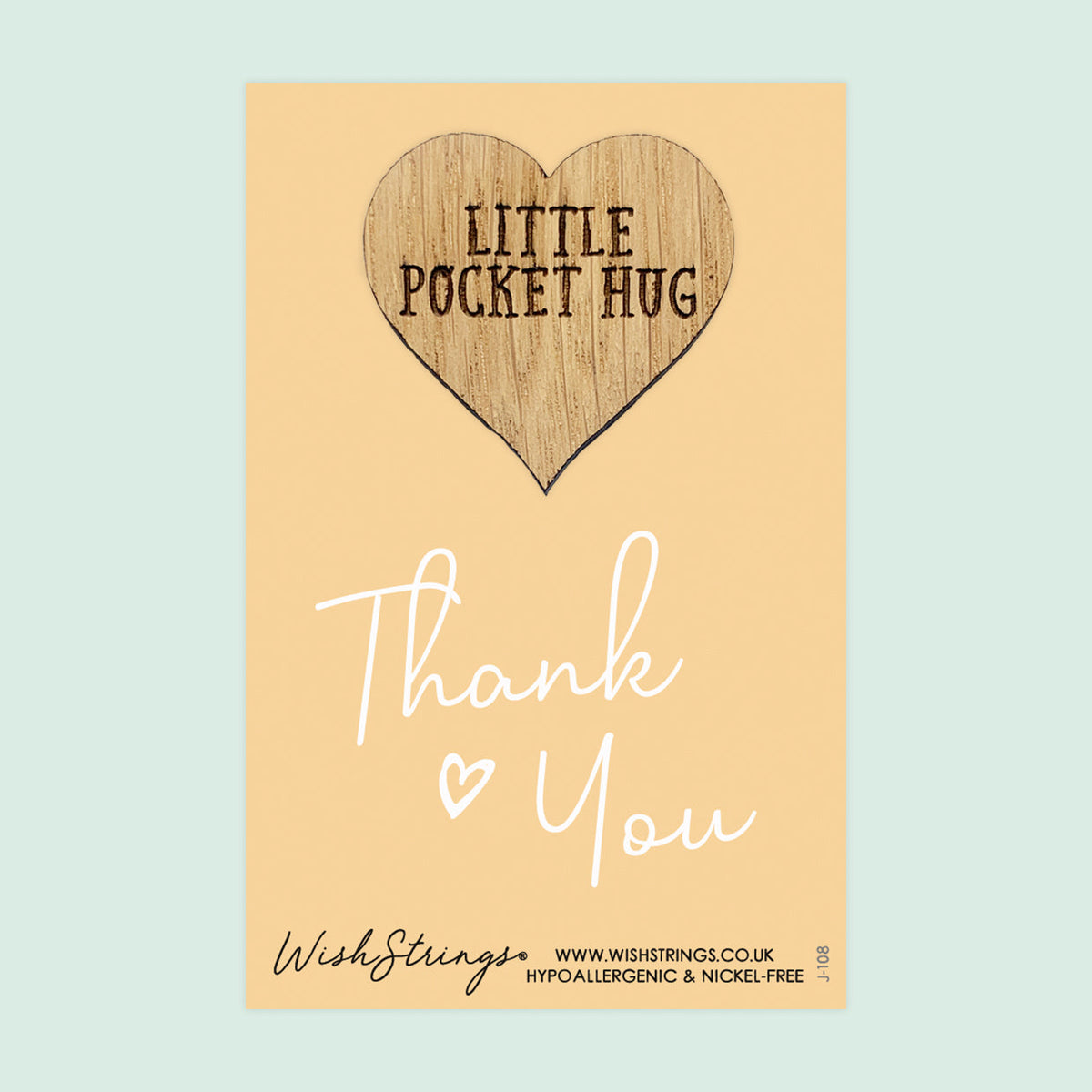 SALE - Thank You - Oak Pocket Hug Token | S035
