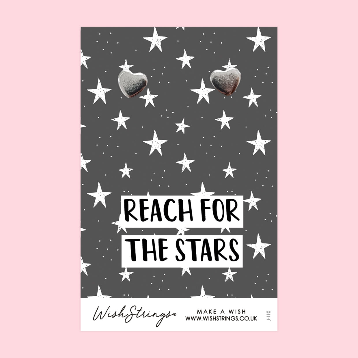 Reach for the Stars - Silver Heart Stud Earrings | 304 Stainless - Hypoallergenic