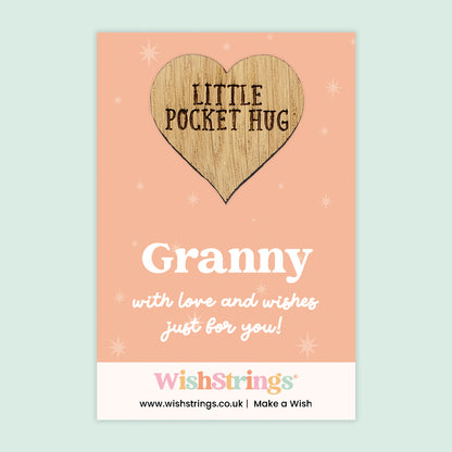 Pocket Hug – Granny | Thoughtful Gift for Grandma | Sentimental Keepsake Token with Love & Wishes