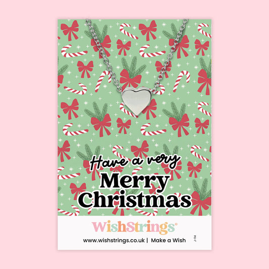 Have a Very Merry Christmas - Heart Necklace