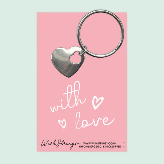 With Love - Heart Keyring