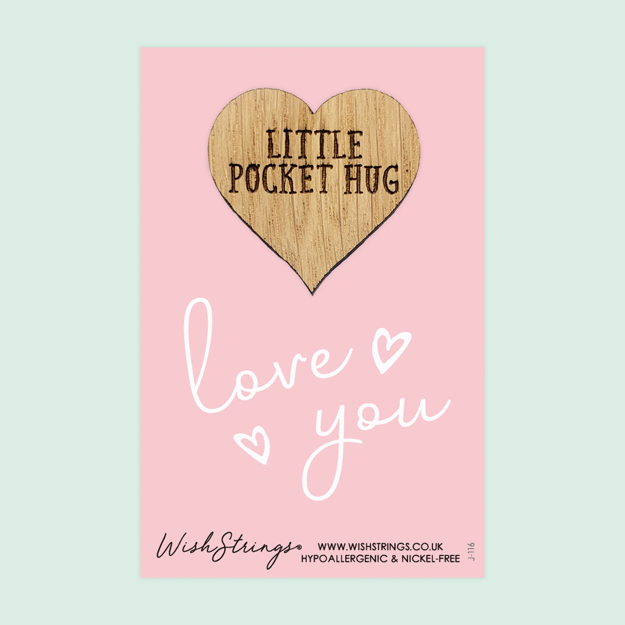 SALE - LOVE YOU - Oak Pocket Hug Token | S064-PH