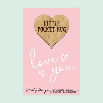 SALE - LOVE YOU - Oak Pocket Hug Token | S064-PH