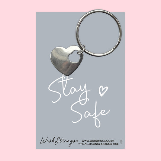 Stay Safe - Heart Keyring