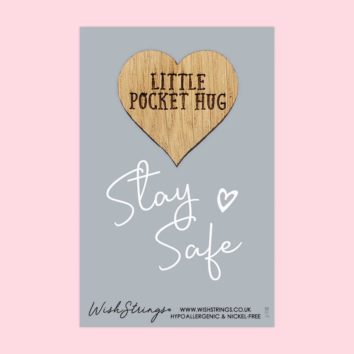 SALE - STAY SAFE - Oak Pocket Hug Token | S068-PH