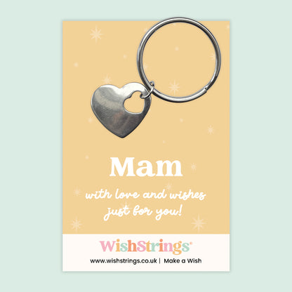 Mam - Heart Keyring
