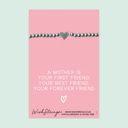 Mother First Friend Best Friend Forever Friend - Heart Stretch Bracelet