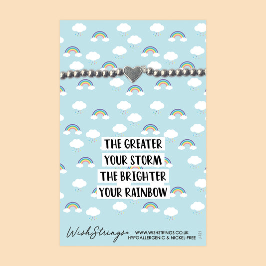 Greater Storm, Brighter Rainbow - Heart Stretch Bracelet