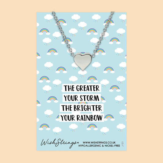 Greater Storm, Brighter Rainbow - Heart Necklace