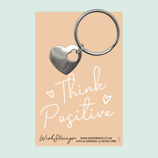 Think Positive - Heart Keyring