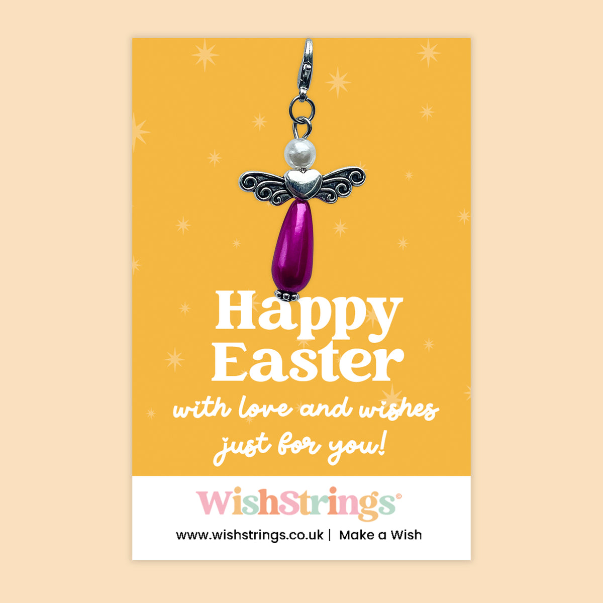 Happy Easter Angel Keepsake Clip-On Charm | Thoughtful Easter Gift for Spring & New Beginnings | Guardian Angel Token with Love & Wishes