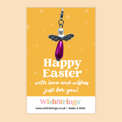 Happy Easter Angel Keepsake Clip-On Charm | Thoughtful Easter Gift for Spring & New Beginnings | Guardian Angel Token with Love & Wishes