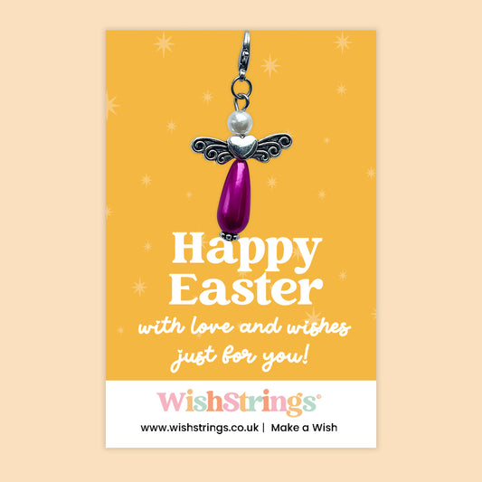 Happy Easter Angel Keepsake Clip-On Charm | Thoughtful Easter Gift for Spring & New Beginnings | Guardian Angel Token with Love & Wishes