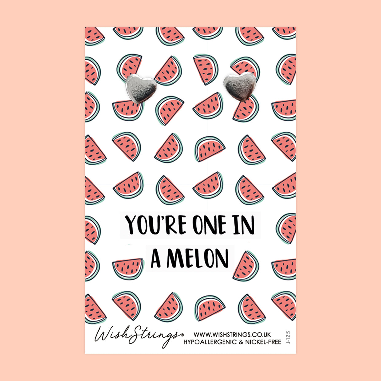 You're One in a Melon - Silver Heart Stud Earrings | 304 Stainless - Hypoallergenic