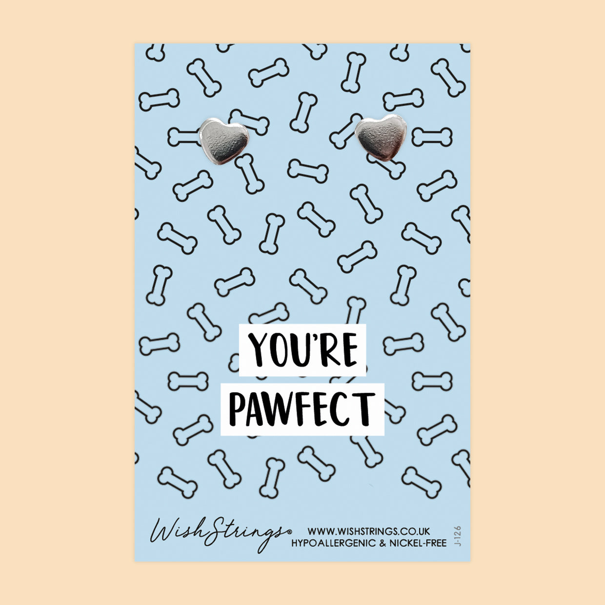 You're Pawfect - Silver Heart Stud Earrings | 304 Stainless - Hypoallergenic