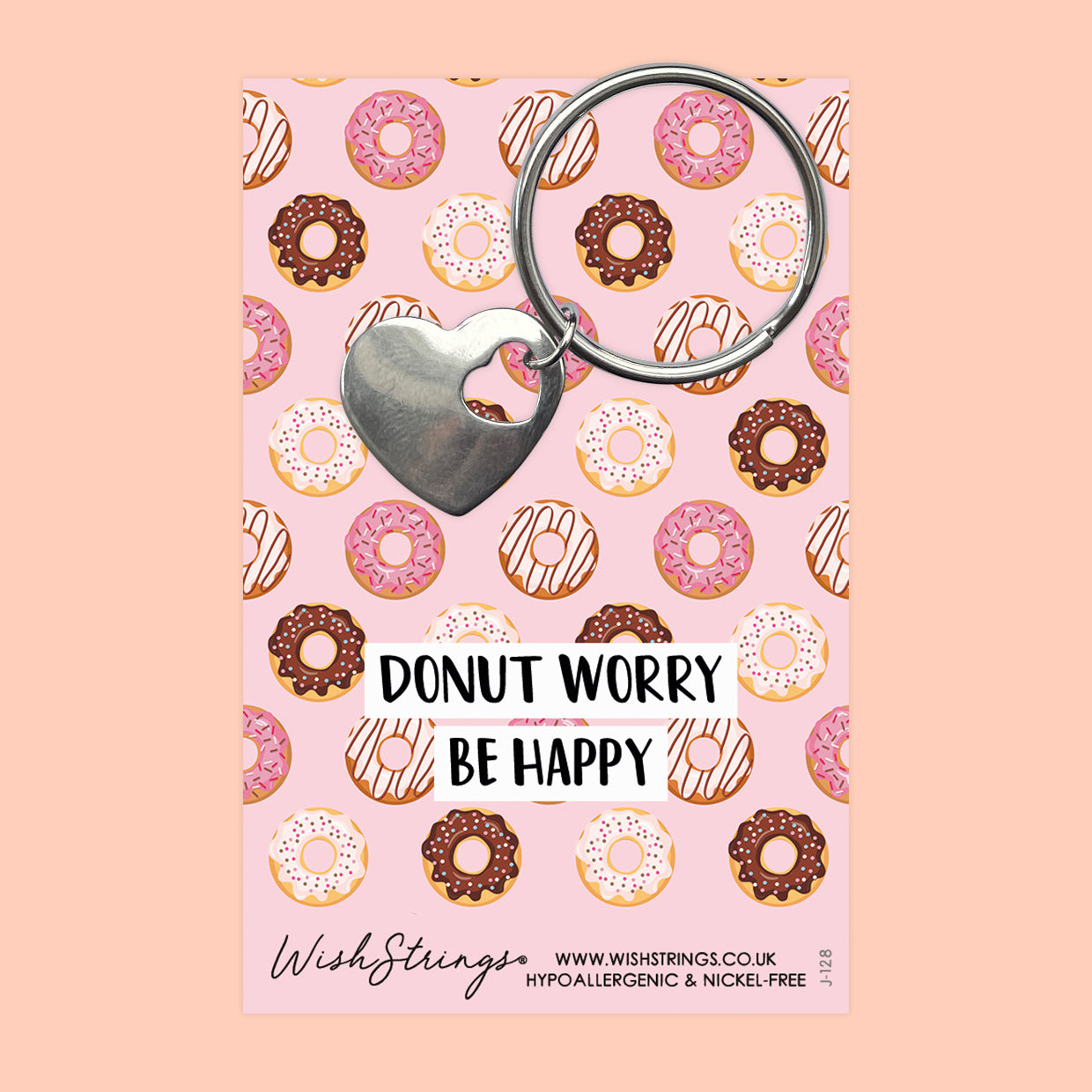 Donut Worry - Heart Keyring