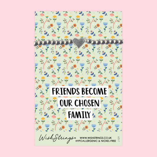 Friends Become Chosen Family - Heart Stretch Bracelet