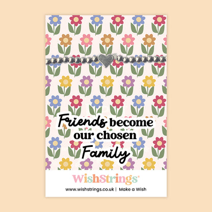 Friends Become Chosen Family - Heart Stretch Bracelet