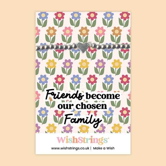Friends Become Chosen Family - Heart Stretch Bracelet