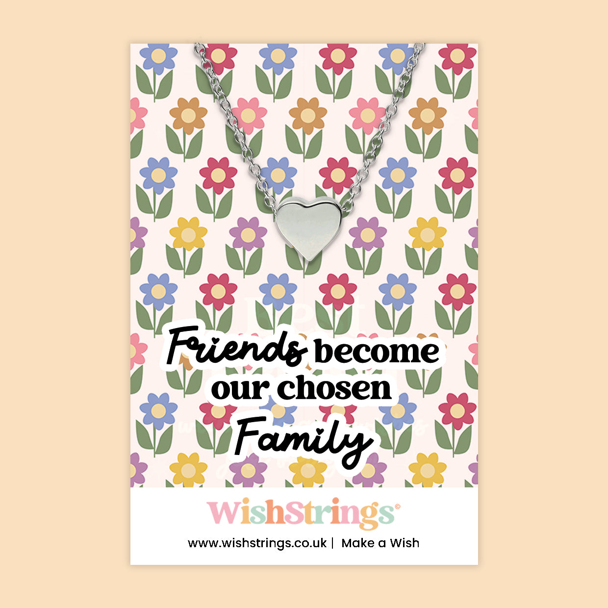 Friends Become Chosen Family - Heart Necklace