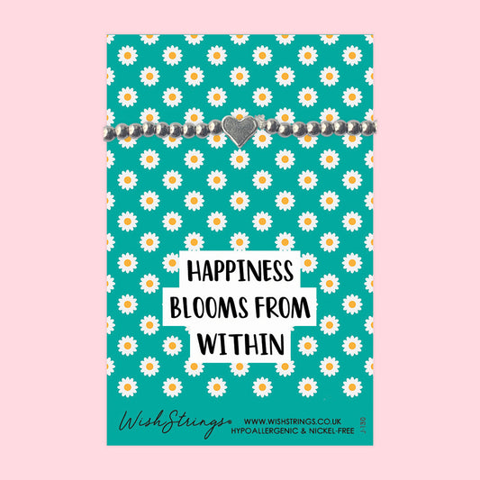 Happiness Blooms from Within - Heart Stretch Bracelet