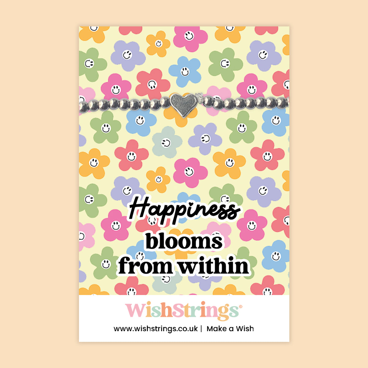 Happiness Blooms from Within - Heart Stretch Bracelet