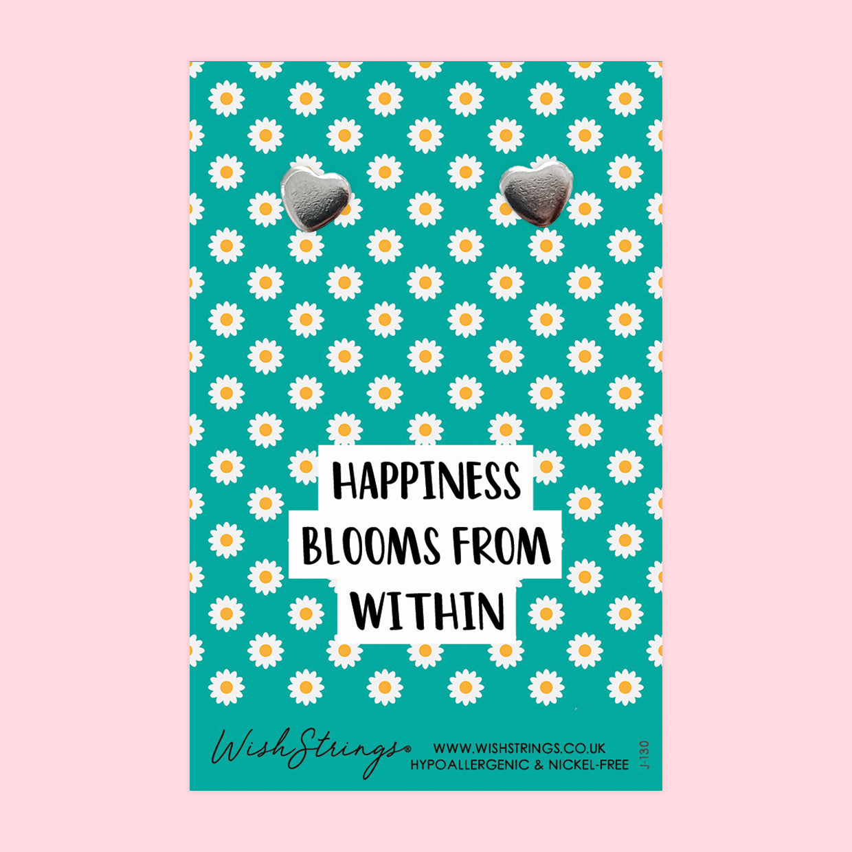 Happiness Blooms from Within - Silver Heart Stud Earrings | 304 Stainless - Hypoallergenic