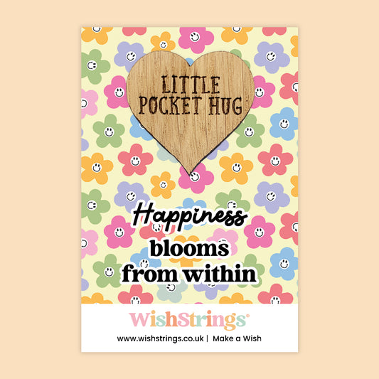 Pocket Hug – Happiness Blooms From Within | Positive Gift for Her | Uplifting Keepsake Token of Joy, Self-Love & Encouragement