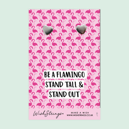 Be a Flamingo - Silver Heart Stud Earrings | 304 Stainless - Hypoallergenic