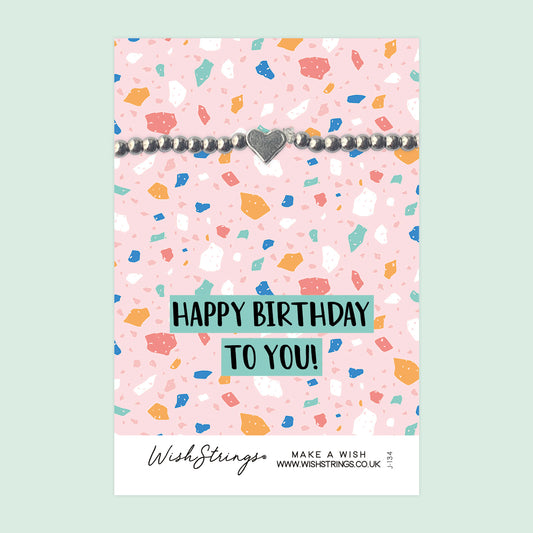 Happy Birthday - Heart Stretch Bracelet