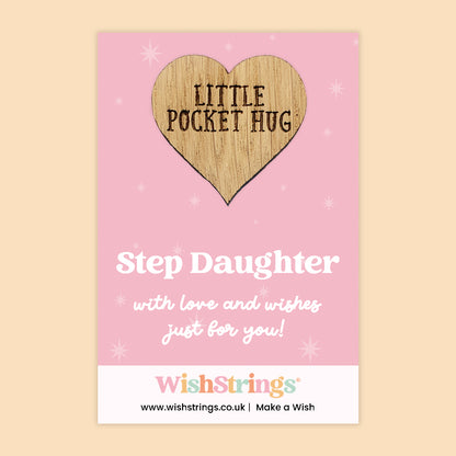 Female Relations Pocket Hug Collection | Wooden Heart Keepsakes for Mum, Sister & Daughter | Handmade Thoughtful Gifts