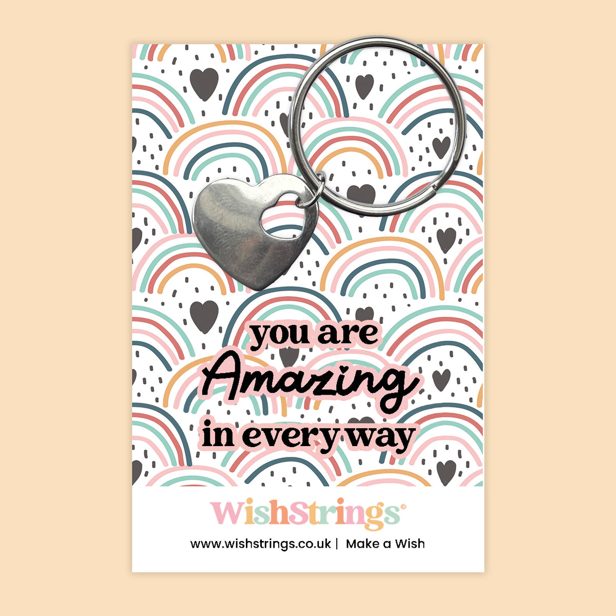 Amazing in every way - Heart Keyring
