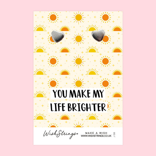 Life Brighter - Silver Heart Stud Earrings | 304 Stainless - Hypoallergenic