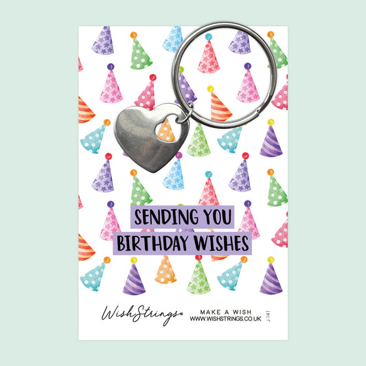 Birthday Wishes - Heart Keyring