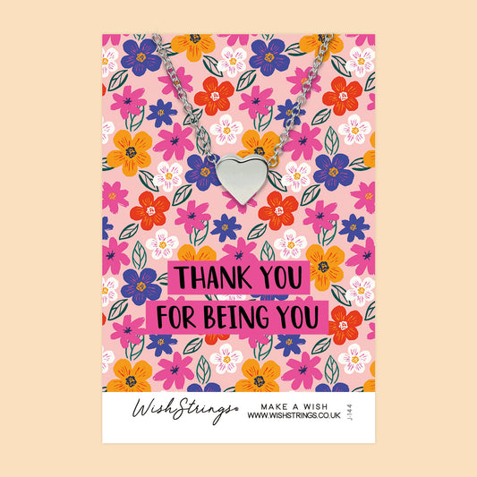 Thank You for being you - Heart Necklace