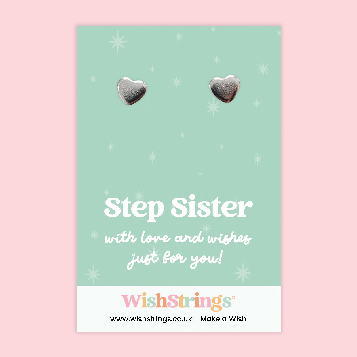 Step Sister | Silver Heart Earrings on Gift Card | Meaningful Gift for Step Sister | Sentimental Jewellery Keepsake