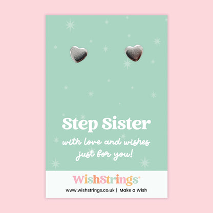 Step Sister | Silver Heart Earrings on Gift Card | Meaningful Gift for Step Sister | Sentimental Jewellery Keepsake