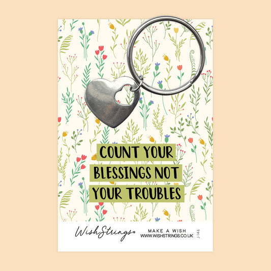 Count your Blessings - Heart Keyring