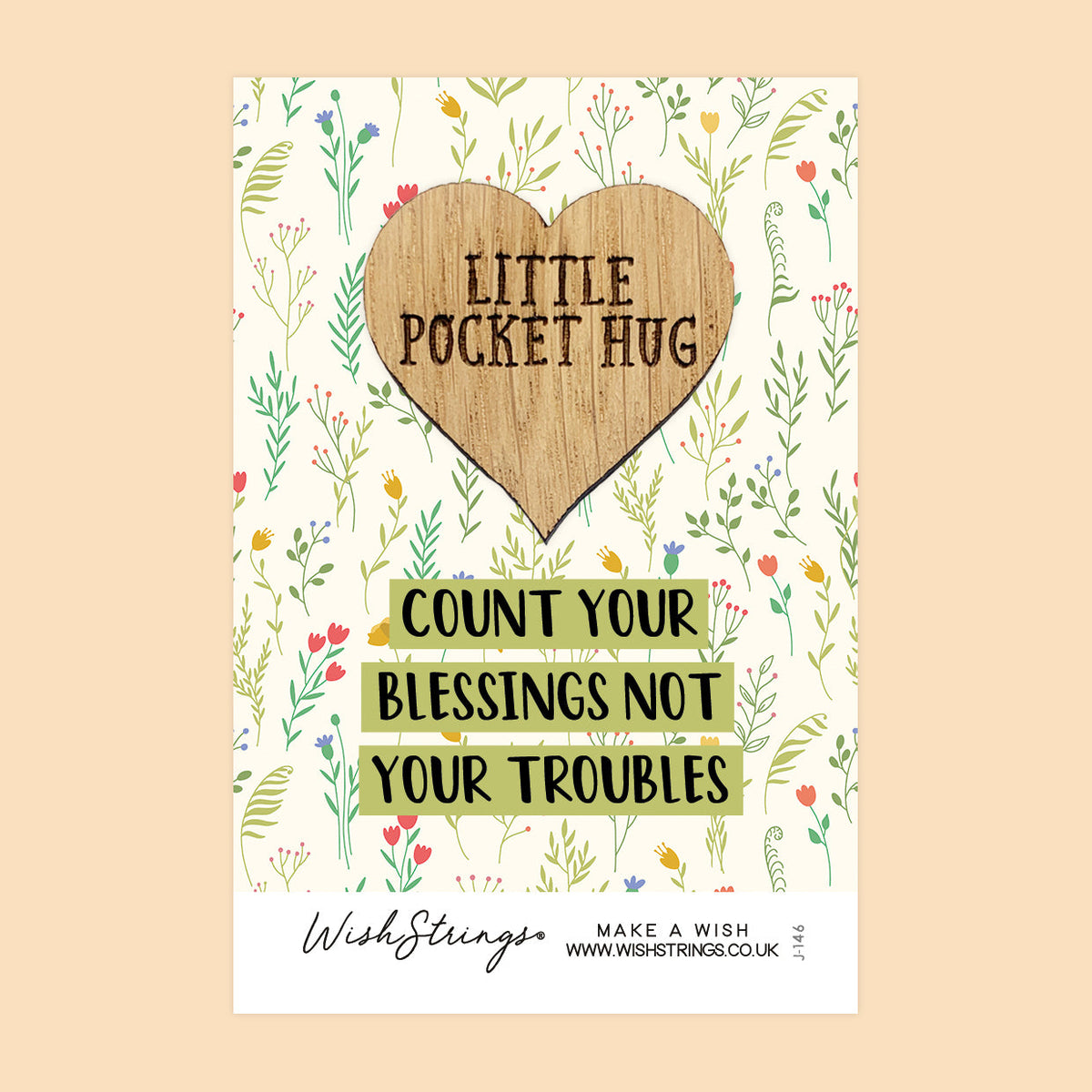 SALE - COUNT YOUR BLESSINGS - Oak Pocket Hug Token | S133
